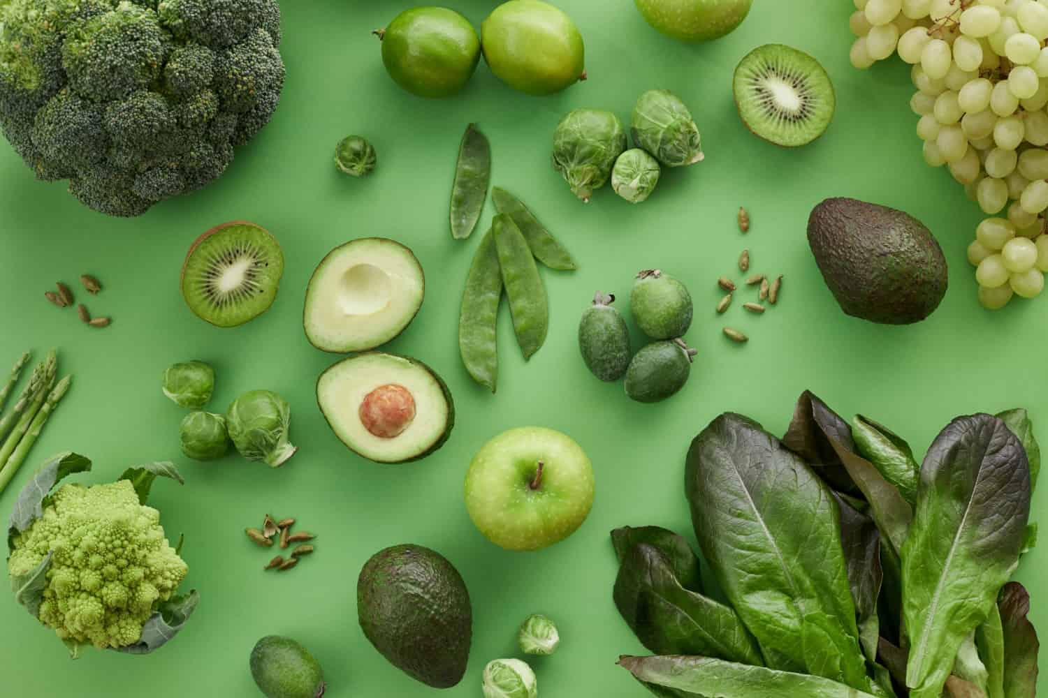 Various green vegetables