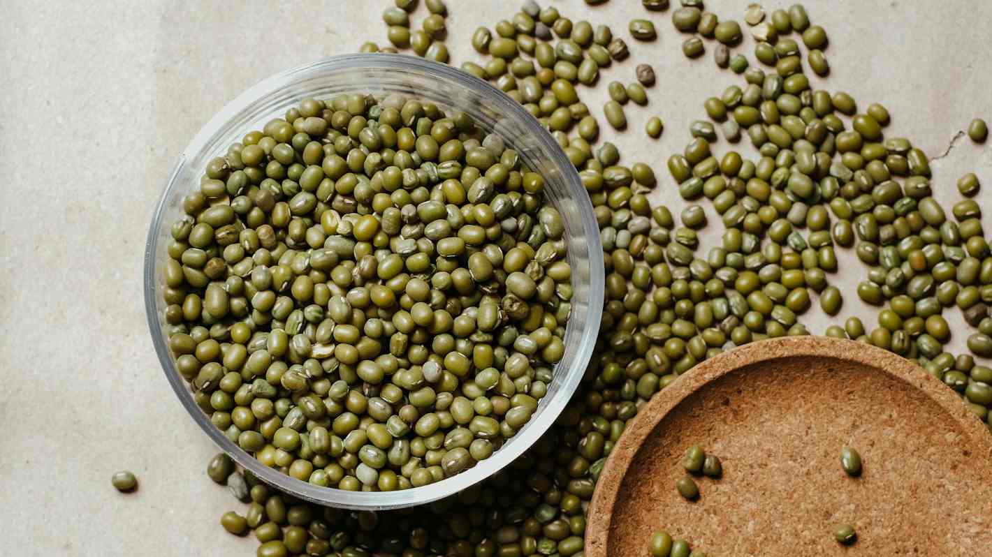 Many mung beans in a bowl